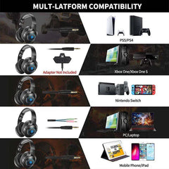 Pholnikas-Q9 Gaming Bluetooth Headphones With Removable External Mic