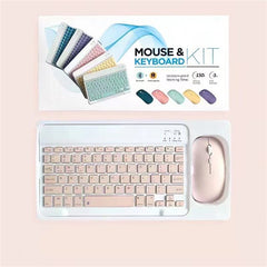 Ultra-Slim Rechargeable Bluetooth Keyboard and Mouse Combo for iOS & Android Devices - Stylish Pink