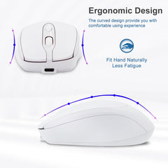 White Computer Mouse Optical 2.4G Mute Wireless Mouse