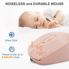 Pink Computer Mouse Optical 2.4G Mute Wireless Mouse