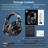 Fusion-A71 Wired Audio Jack for Studio Monitor & Mixing DJ Guitar AMP, Computer Laptop PC Tablet - Black