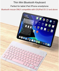 Ultra-Slim Rechargeable Bluetooth Keyboard and Mouse Combo for iOS & Android Devices - Stylish Pink