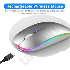 Silent Rechargeable Bluetooth 2.4G Wireless Gaming Mouse with 4 Buttons