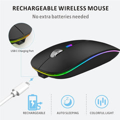 Silent Rechargeable Bluetooth 2.4G Wireless Gaming Mouse with 4 Buttons