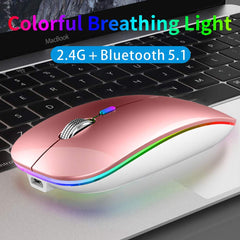 Silent Rechargeable Bluetooth 2.4G Wireless Gaming Mouse with 4 Buttons