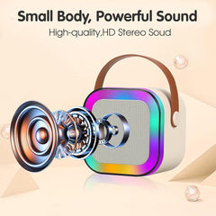 K12 Mini Portable Bluetooth Karaoke Speaker with Dual Microphones