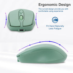 Green Computer Mouse Optical 2.4G Mute Wireless Mouse