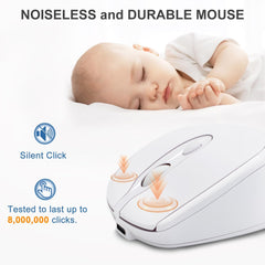 White Computer Mouse Optical 2.4G Mute Wireless Mouse