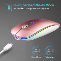 Silent Rechargeable Bluetooth 2.4G Wireless Gaming Mouse with 4 Buttons