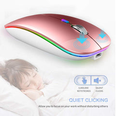 Silent Rechargeable Bluetooth 2.4G Wireless Gaming Mouse with 4 Buttons