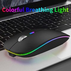 Silent Rechargeable Bluetooth 2.4G Wireless Gaming Mouse with 4 Buttons