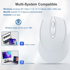 White Computer Mouse Optical 2.4G Mute Wireless Mouse