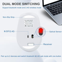 White Computer Mouse Optical 2.4G Mute Wireless Mouse