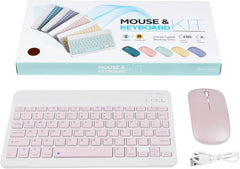 Ultra-Slim Rechargeable Bluetooth Keyboard and Mouse Combo for iOS & Android Devices - Stylish Pink