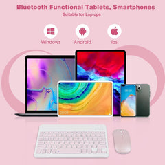 Ultra-Slim Rechargeable Bluetooth Keyboard and Mouse Combo for iOS & Android Devices - Stylish Pink