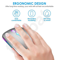 Silent Rechargeable Bluetooth 2.4G Wireless Gaming Mouse with 4 Buttons