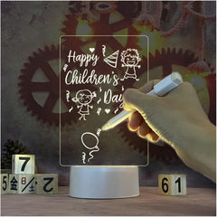 USB Note Board Lamp with Erasable Pen - Creative LED Night Light & Memo Reminder Board