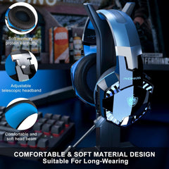 Pholnikas-G2000BT Wired Gaming Headset with Detachable Noise Cancelling Mic