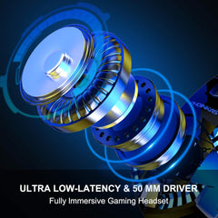 Pholnikas-G2000BT Wired Gaming Headset with Detachable Noise Cancelling Mic