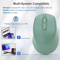 Green Computer Mouse Optical 2.4G Mute Wireless Mouse