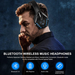 Pholnikas-Q10 Bluetooth Gaming Headset With Removable Microphone