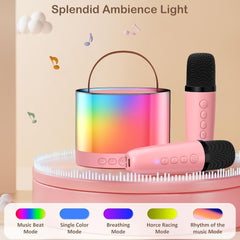K52 Mini Bluetooth Speaker with Wireless Karaoke Mic & RGB Lights