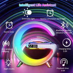 Multi Function G-Shaped Wireless Charger LED Lamp