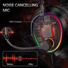 Tatybo-XW6 Gaming Headphones with Noise Canceling Microphone
