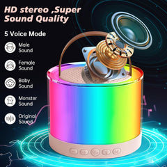 K52 Mini Bluetooth Speaker with Wireless Karaoke Mic & RGB Lights