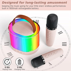 K52 Mini Bluetooth Speaker with Wireless Karaoke Mic & RGB Lights