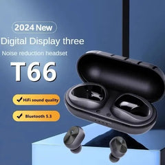 T66 TWS Wireless Headphones 5.3 Bluetooth Earbuds Waterproof Earbuds