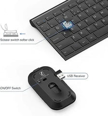 Seenda Slim Rechargeable Wireless Keyboard & Mouse Combo with Numeric Keypad