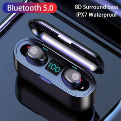 F9 HIFI Stereo Wireless Sport Touch Mini Earbuds Power Bank