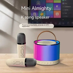 K52 Mini Bluetooth Speaker with Wireless Karaoke Mic & RGB Lights