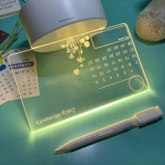 3D Acrylic LED Message Board with Stand & Rewritable Pen