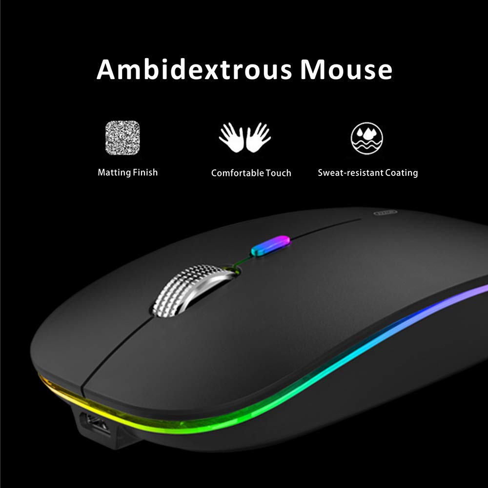 Silent Rechargeable Bluetooth 2.4G Wireless Gaming Mouse with 4 Buttons