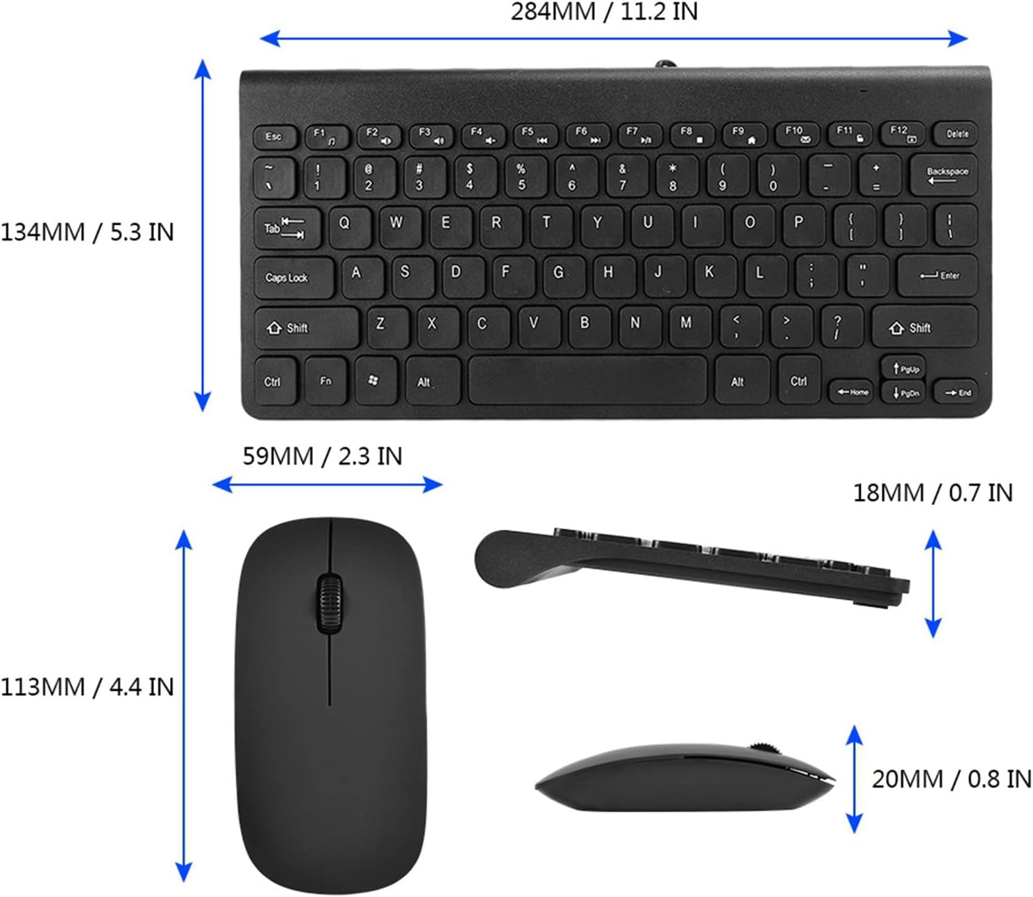 Seenda Slim Rechargeable Wireless Keyboard & Mouse Combo with Numeric Keypad