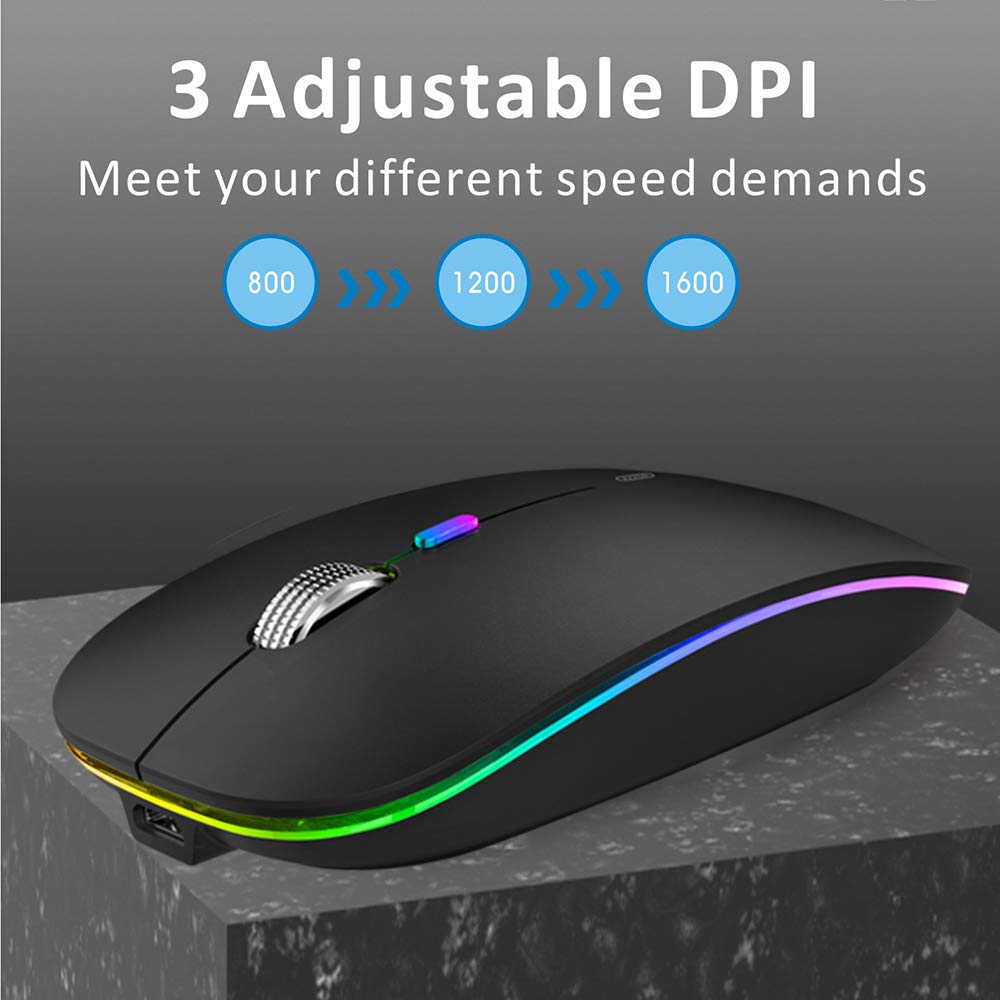 Silent Rechargeable Bluetooth 2.4G Wireless Gaming Mouse with 4 Buttons