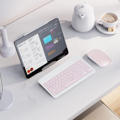 Ultra-Slim Rechargeable Bluetooth Keyboard and Mouse Combo for iOS & Android Devices - Stylish Pink