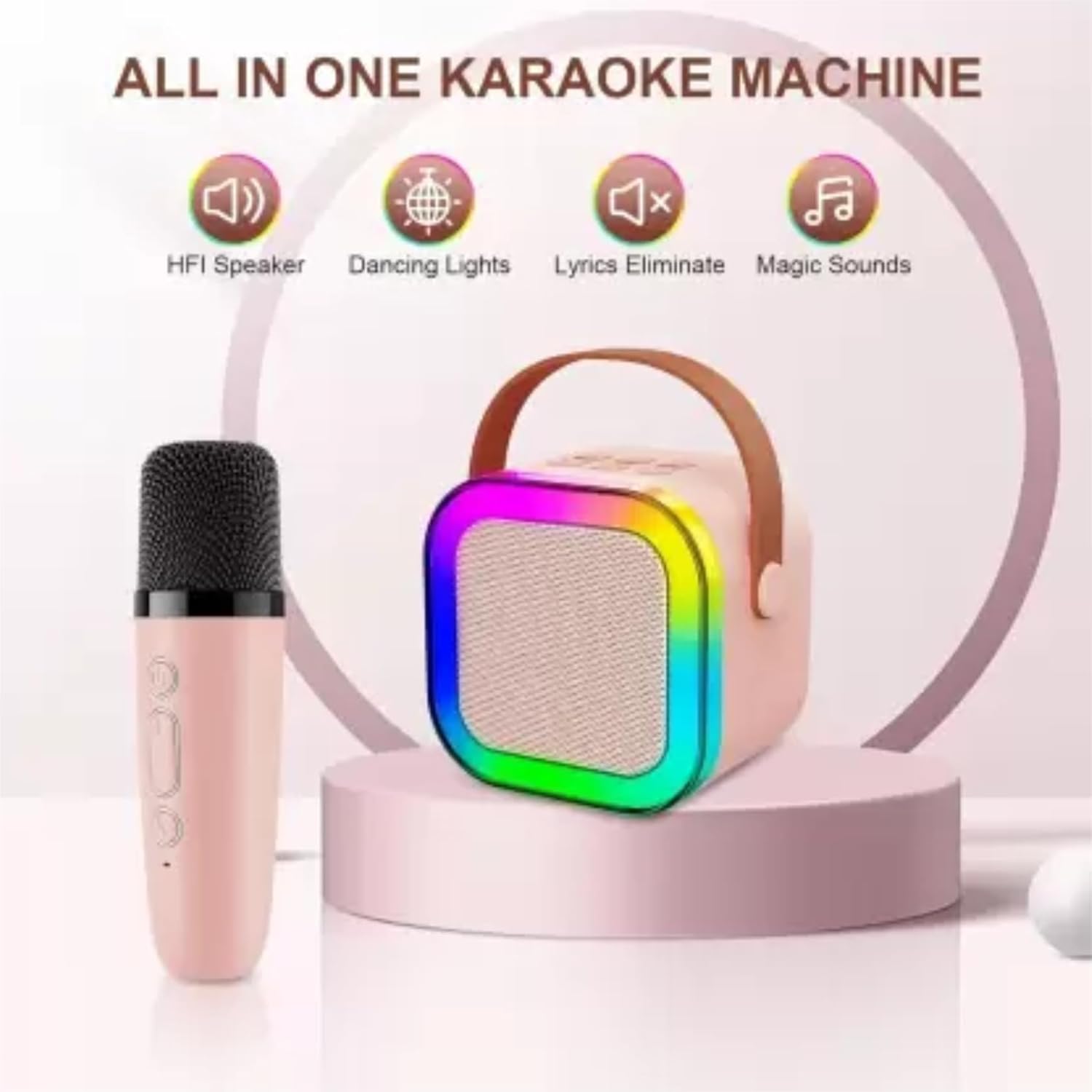 K12 Mini Portable Bluetooth Karaoke Speaker with Dual Microphones