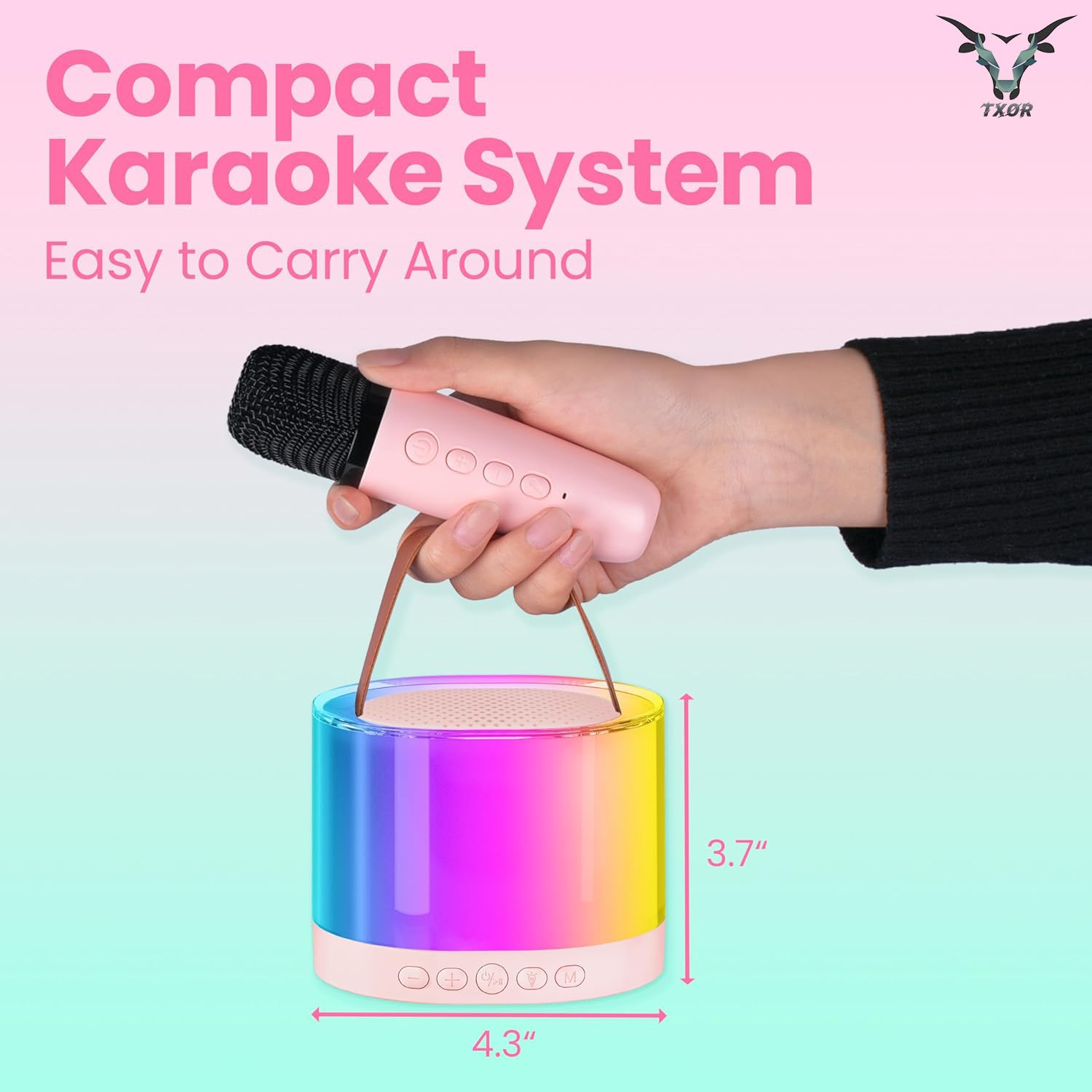 K52 Mini Bluetooth Speaker with Wireless Karaoke Mic & RGB Lights