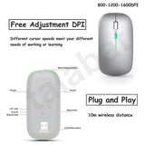 Silent Rechargeable Bluetooth 2.4G Wireless Gaming Mouse with 4 Buttons