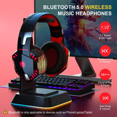 Pholnikas-G2000BT Wired Gaming Headset with Detachable Noise Cancelling Mic