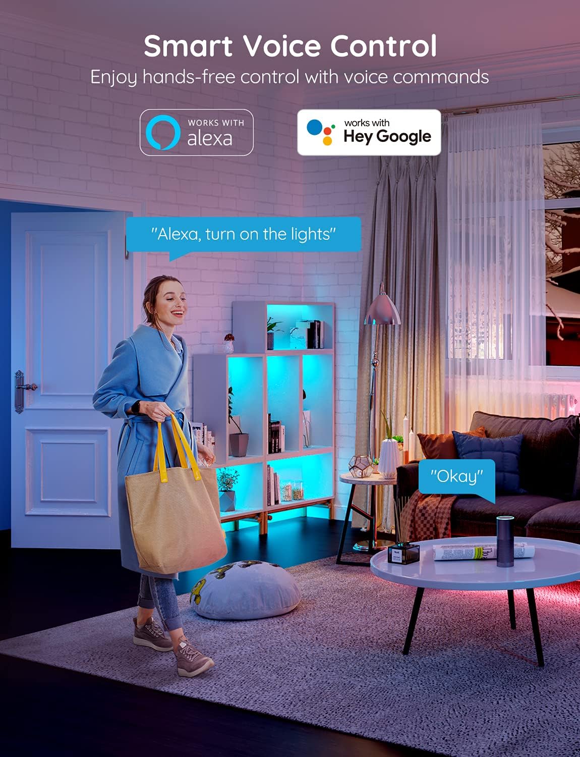 Govee H615A 16.4ft WiFi LED Strip Lights - Smart RGB with Alexa & Google Assistant Integration