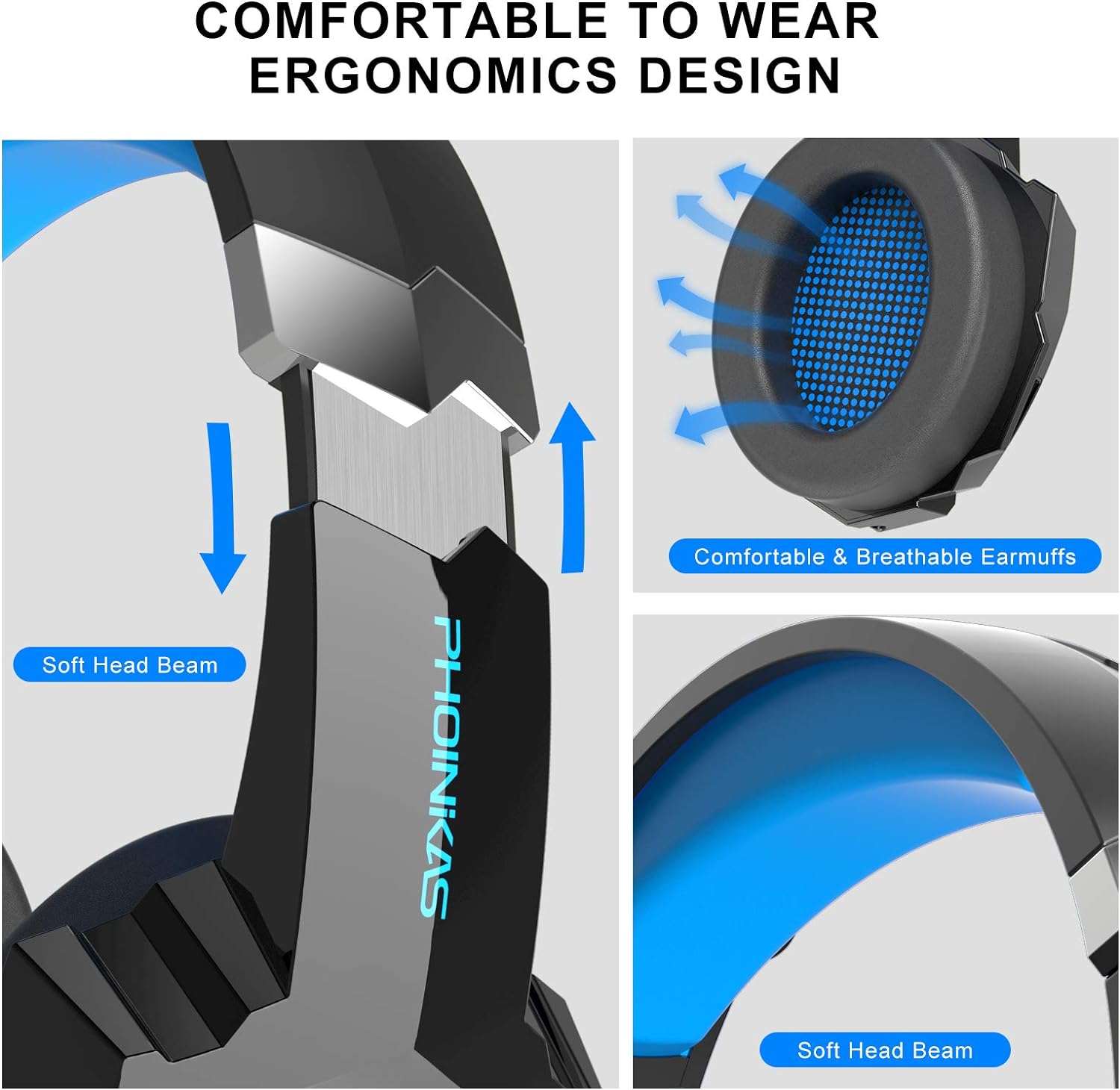 Pholnikas-G9000BT Wireless Gaming Headphones with 40H Playtime