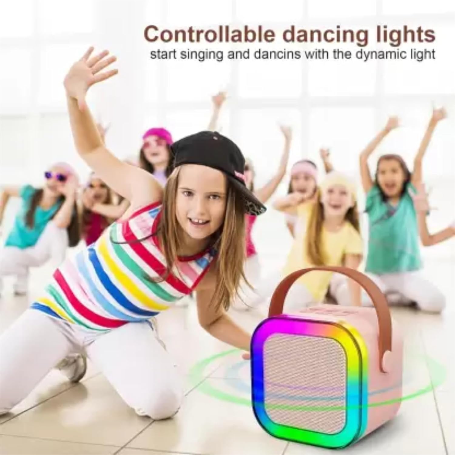 K12 Mini Portable Bluetooth Karaoke Speaker with Dual Microphones