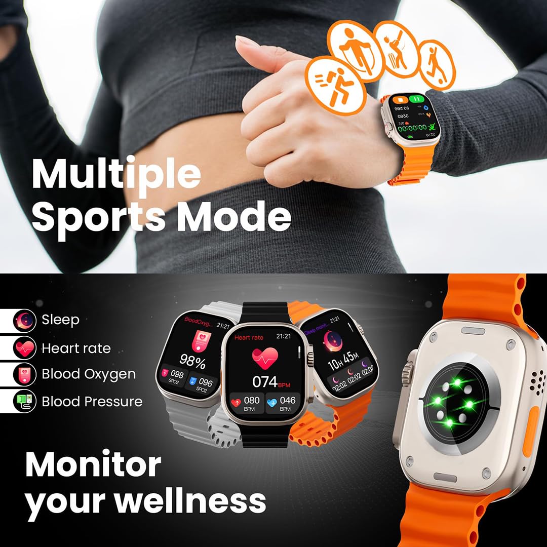 T800 Ultra Smartwatch: Big Display, Bluetooth Calling & Fitness Features