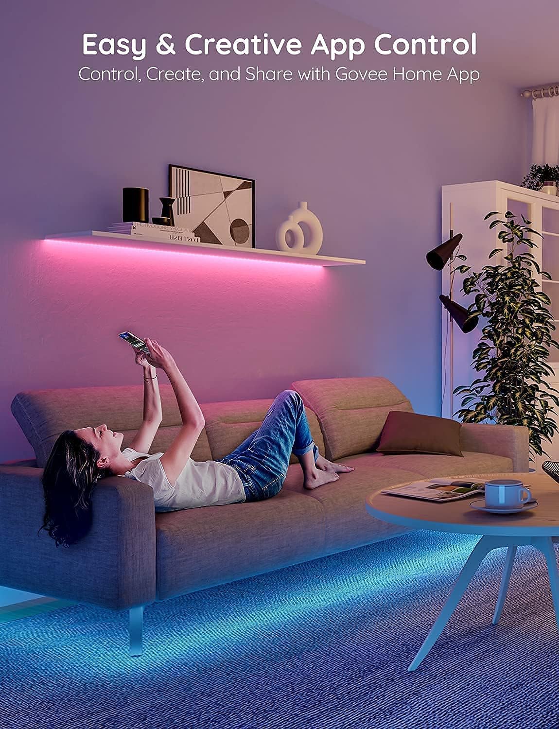 Govee H163A 16.4ft Bluetooth RGB LED Strip Lights - Perfect for Home Decor and Parties