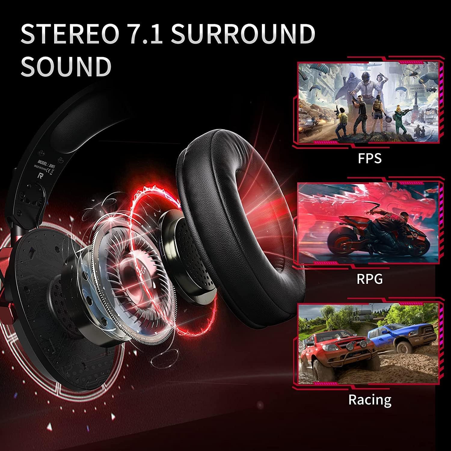 Tatybo-XW6 Gaming Headphones with Noise Canceling Microphone