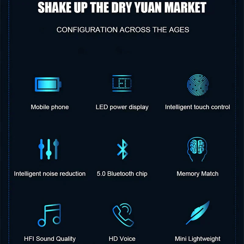 F9 HIFI Stereo Wireless Sport Touch Mini Earbuds Power Bank